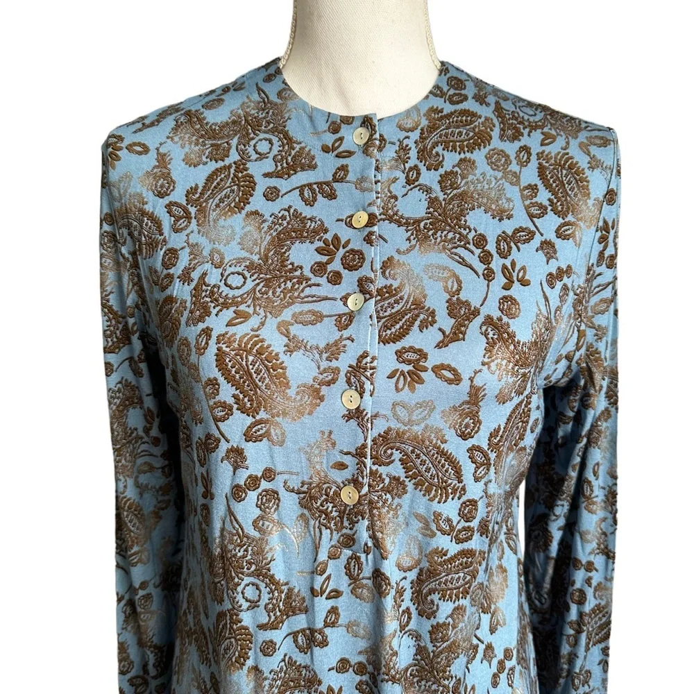 Furstenberg Floral Long Sleeve Spa Lady Nightdress Size S/M